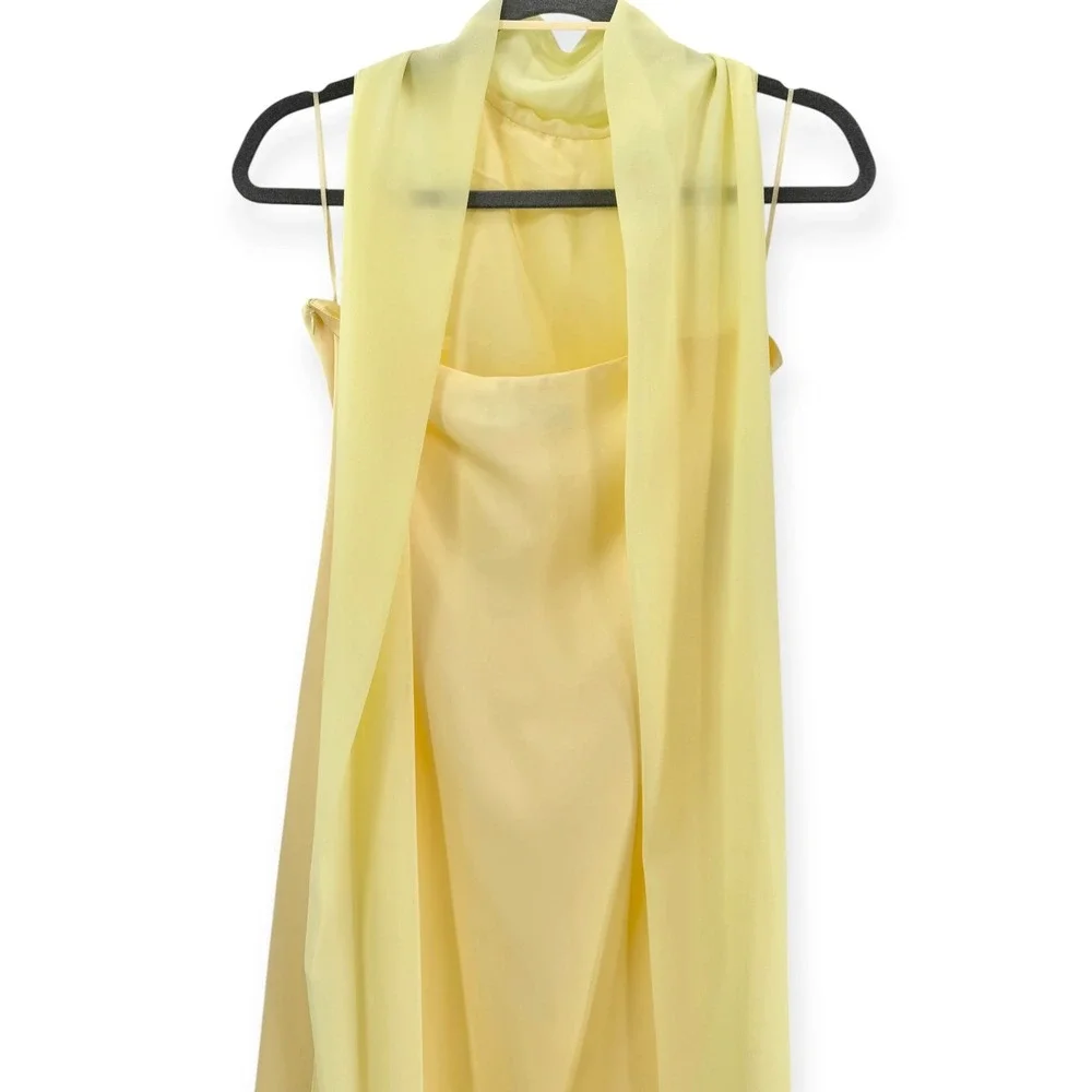 NWT o.p.t Alessia Satin Halter Maxi Dress in Butter Yellow - Size XS - Picture 11 of 13